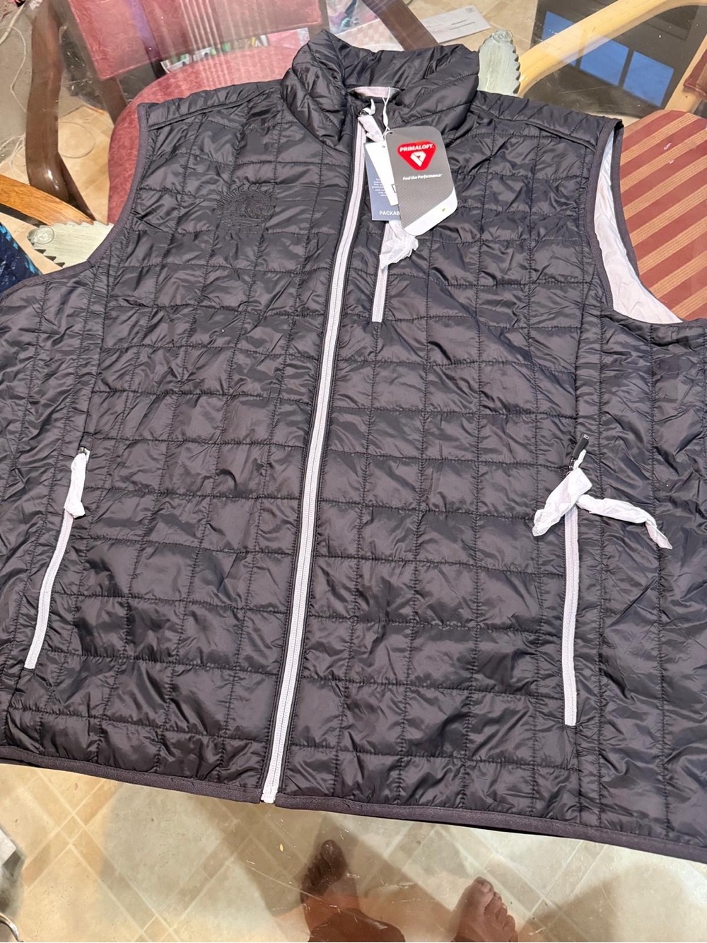 Cutter & Buck Black Quilted Lightweight Vest with Contrast Zippers